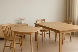 Apaļš vai taisnstūrveida galds – kā forma ietekmē telpas sajūtu